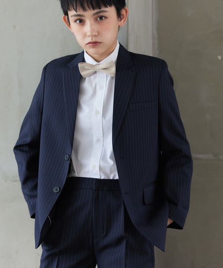 《BOYSHE Stripe Suit》シングルブレスト＆スリムスラックス【セットアップ】ストライプ ネイビー