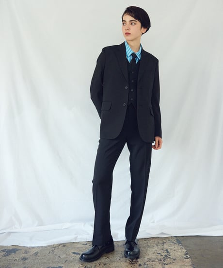 《BOYSHE Basic Suit》シングルブレスト＆スリムスラックス【セットアップ】ブラック