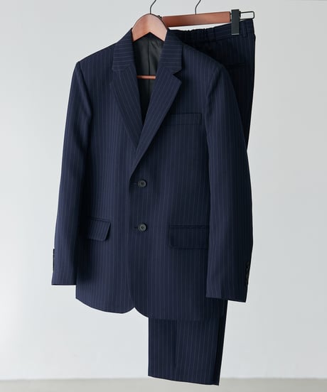 《BOYSHE Stripe Suit》シングルブレスト＆スリムスラックス【セットアップ】ストライプ ネイビー