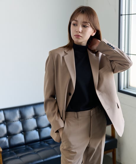 《BOYSHE Basic Suit》シングルブレスト＆スリムスラックス【セットアップ】ベージュ
