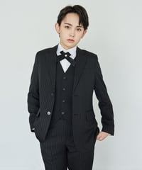 《BOYSHE Stripe Suit》シングルブレスト＆スリムスラックス【セットアップ】ストライプ ブラック
