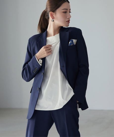 《BOYSHE Basic Suit》シングルブレスト＆スリムスラックス【セットアップ】ネイビー