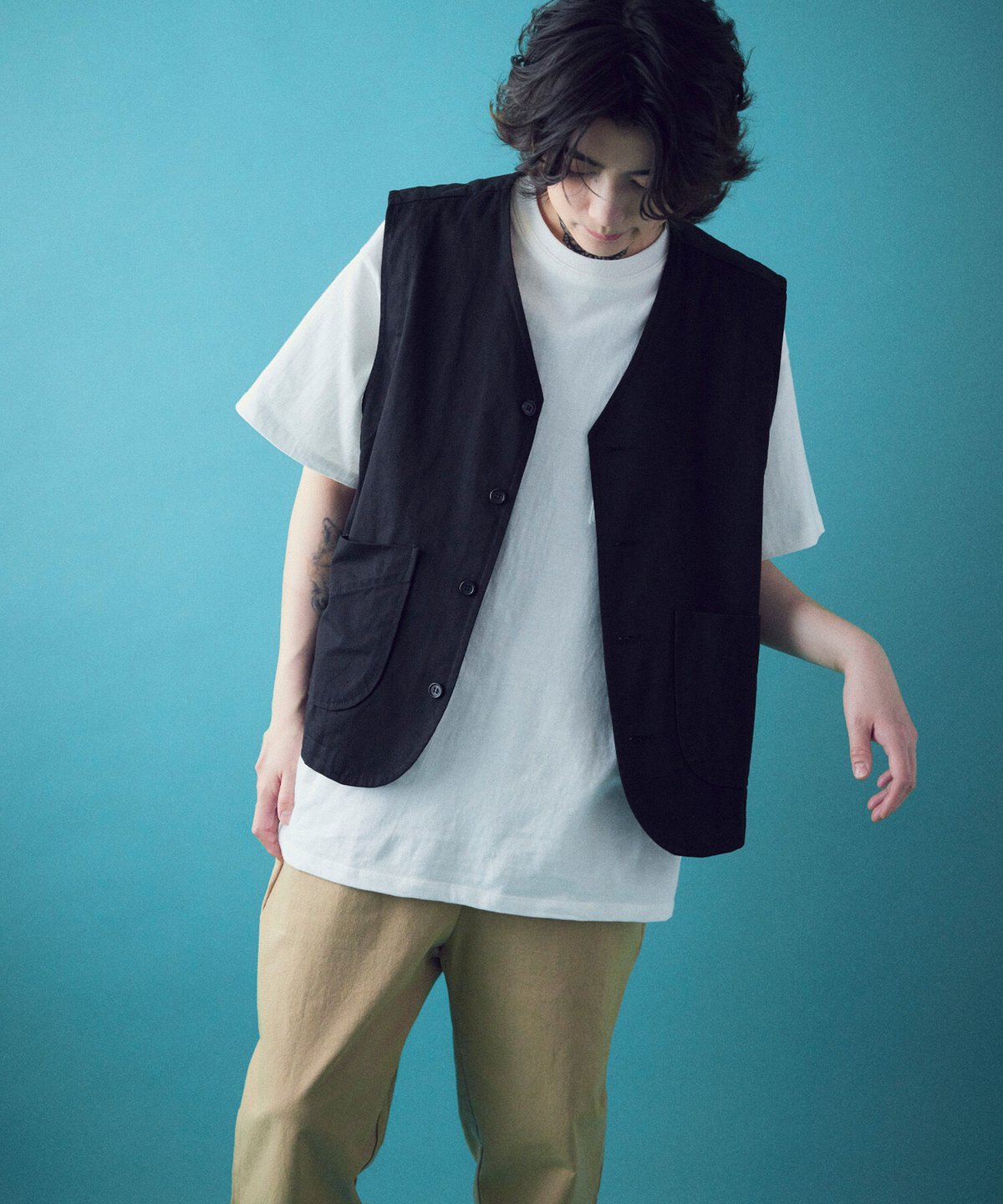 lee ベスト　アメカジ　ブラウン　ダック地　フリーサイズ 7c0450744e095242f42c6d3e5cfbed