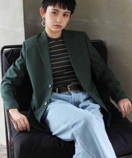 《BOYSHE Basic Suit》シングルブレスト＆スリムスラックス【セットアップ】グリーン
