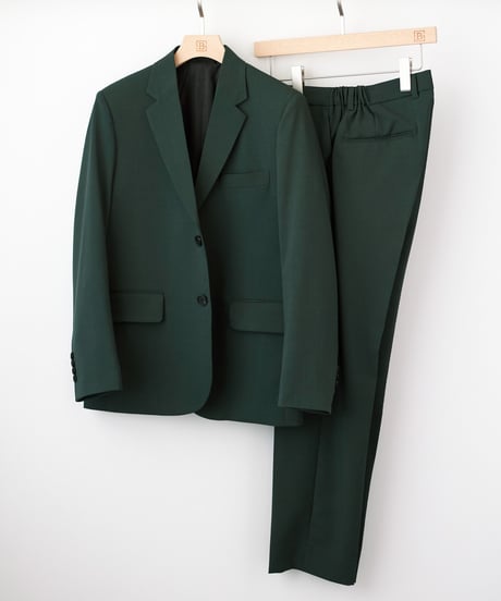 《BOYSHE Basic Suit》シングルブレスト＆スリムスラックス【セットアップ】グリーン