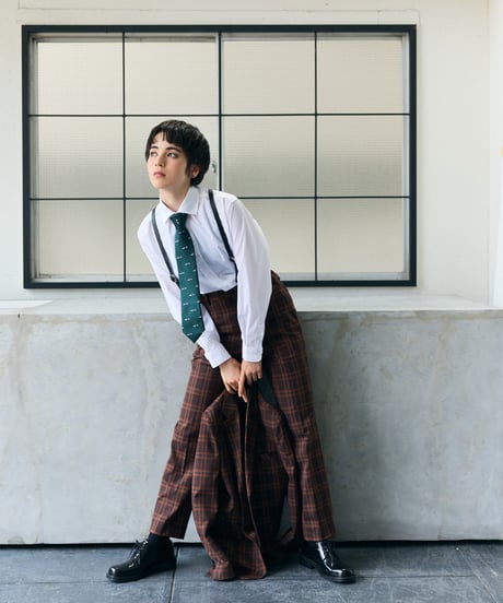 《BOYSHE Check Suit》シングルブレスト＆スリムスラックス【セットアップ】ブラウン