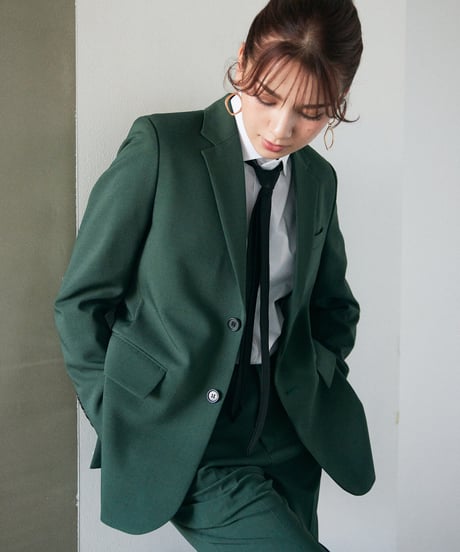 《BOYSHE Basic Suit》シングルブレスト＆スリムスラックス【セットアップ】グリーン