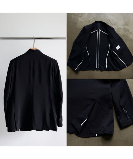 《BOYSHE Cool Summer Suit》シングルブレスト＆スリムスラックス【セットアップ】ブラック