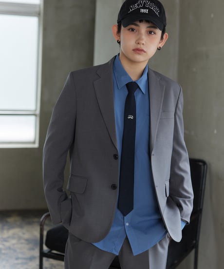 《BOYSHE Basic Suit》シングルブレスト＆スリムスラックス【セットアップ】グレー