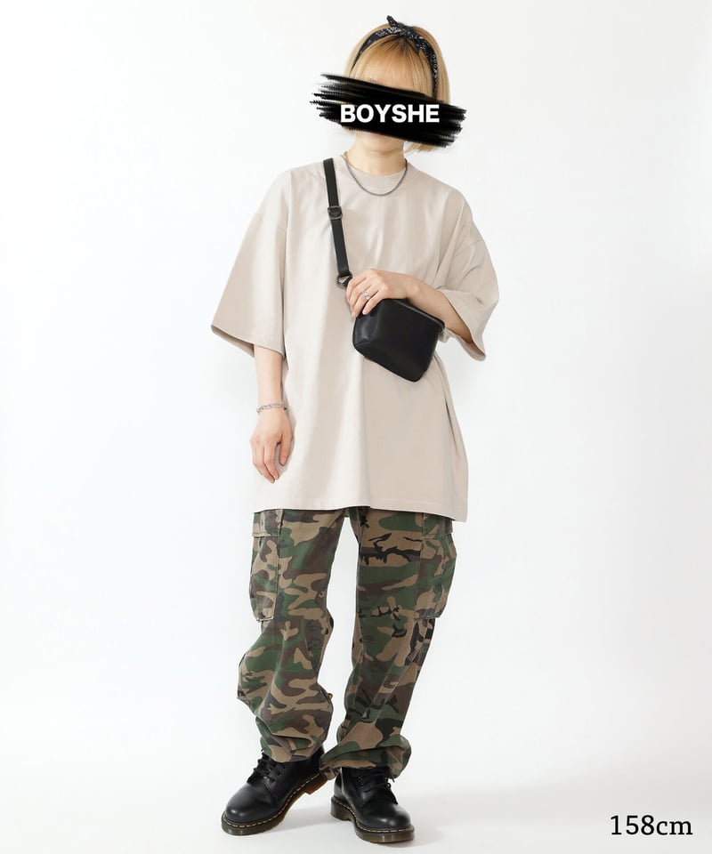 迷彩 ワイドストレート カーゴパンツ【2 color】 | BOYSHE 迷彩 ワイドストレート カーゴパンツ【2 color】 | BOYSHE