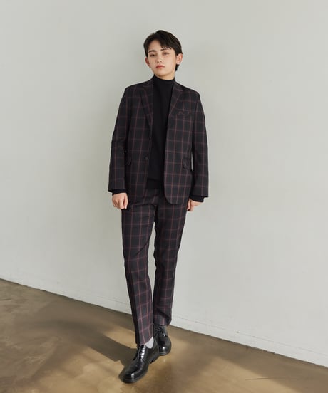 《BOYSHE Check Suit》シングルブレスト＆スリムスラックス【セットアップ】ネイビー