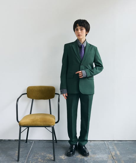 《BOYSHE Basic Suit》シングルブレスト＆スリムスラックス【セットアップ】グリーン