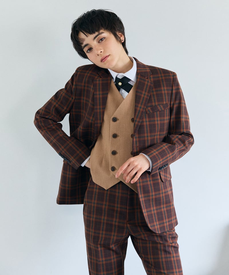 BOYSHE Check Suit》シングルブレスト＆スリムスラックス 