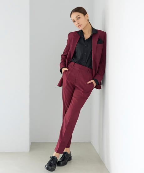 《BOYSHE Basic Suit》シングルブレスト＆スリムスラックス【セットアップ】ワインレッド