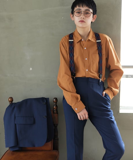 《BOYSHE Basic Suit》シングルブレスト＆スリムスラックス【セットアップ】ネイビー