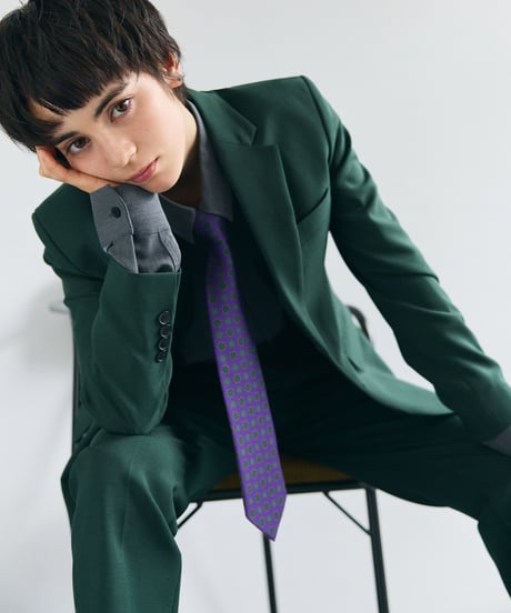 《BOYSHE Basic Suit》シングルブレスト＆スリムスラックス【セットアップ】グリーン