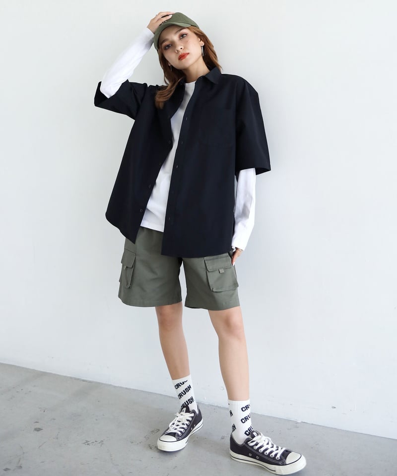 オーバーサイズ レギュラーカラー半袖シャツ【6 color】 | BOYSHE オーバーサイズ レギュラーカラー半袖シャツ【6 color】 | BOYSHE