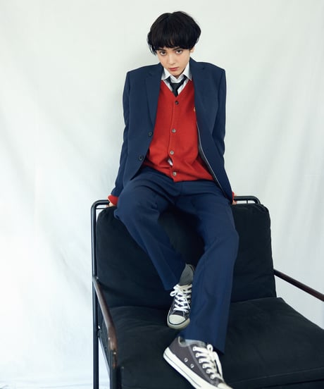 《BOYSHE Basic Suit》シングルブレスト＆スリムスラックス【セットアップ】ネイビー