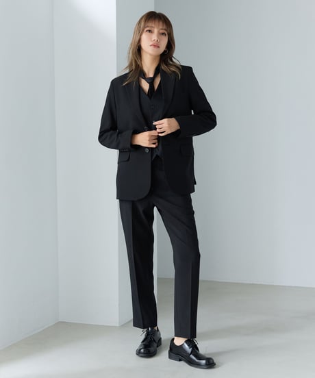 《BOYSHE Basic Suit》シングルブレスト＆スリムスラックス【セットアップ】ブラック