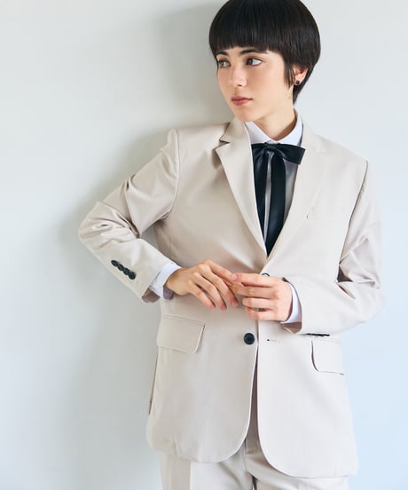 《BOYSHE Cool Summer Suit》シングルブレスト＆スリムスラックス【セットアップ】アイボリー