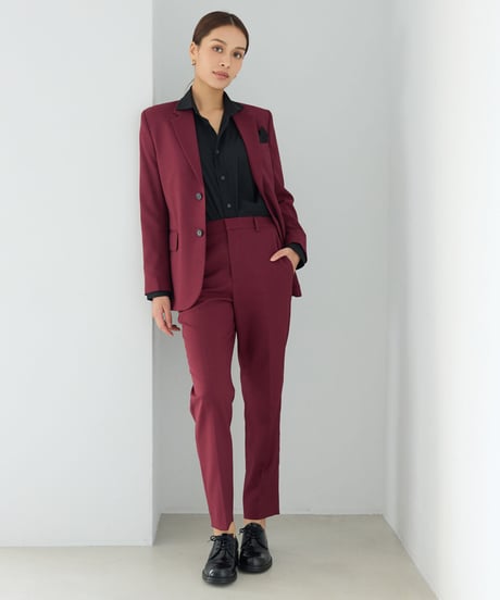 《BOYSHE Basic Suit》シングルブレスト＆スリムスラックス【セットアップ】ワインレッド