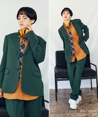 《BOYSHE Basic Suit》シングルブレスト＆スリムスラックス【セットアップ】グリーン