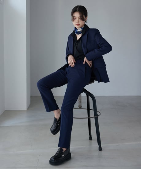 《BOYSHE Basic Suit》シングルブレスト＆スリムスラックス【セットアップ】ネイビー