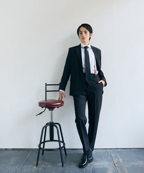 《BOYSHE Basic Suit》シングルブレスト＆スリムスラックス【セットアップ】ブラック