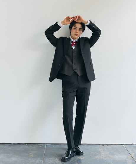 《BOYSHE Basic Suit》シングルブレスト＆スリムスラックス【セットアップ】ブラック