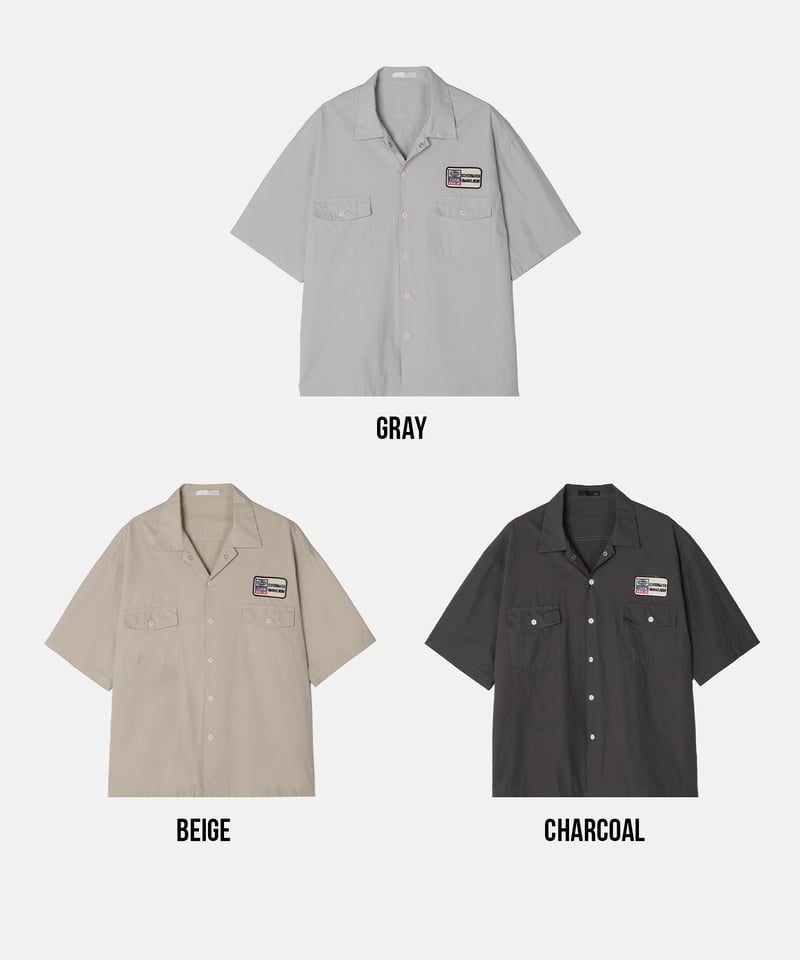 メンズ 半袖シャツ ビッグシルエット Y02208 2ポケット ビッグシルエット レギュラー半袖シャツ【3 color