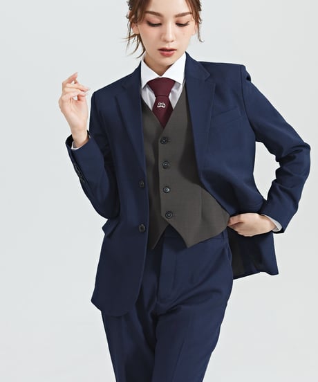 《BOYSHE Basic Suit》シングルブレスト＆スリムスラックス【セットアップ】ネイビー