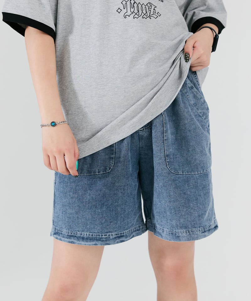 リネンデニム ワイドショートパンツ【3 color】 | BOYSHE リネンデニム ワイドショートパンツ【3 color】 | BOYSHE
