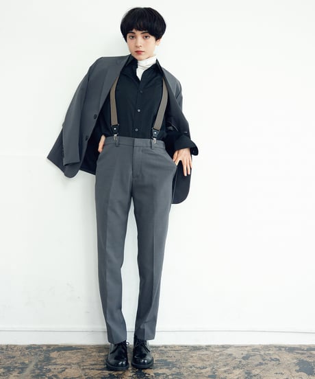 《BOYSHE Basic Suit》シングルブレスト＆スリムスラックス【セットアップ】グレー