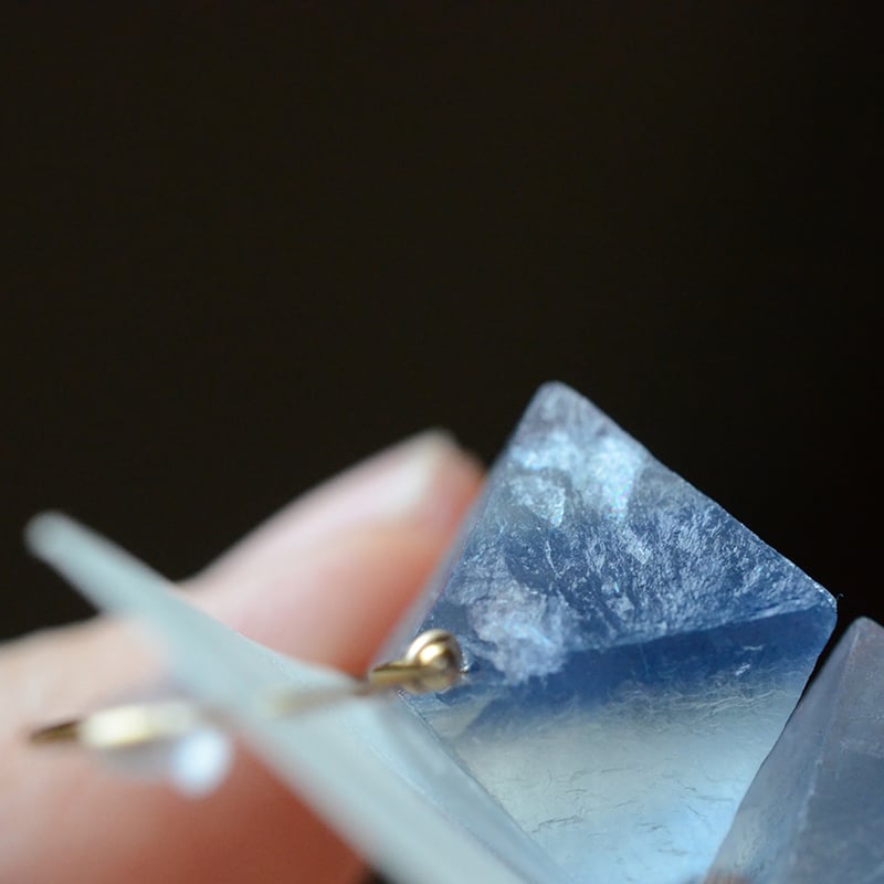 Blue Fluorite/蛍石 鉱物ピアス | あいのて