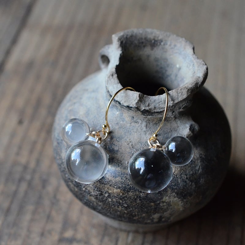 Quartz/ブラジル産水晶 サークルフックピアス | あいのて