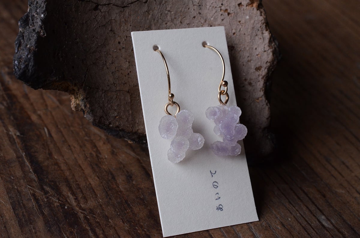 Grape agate/葡萄状瑪瑙 耳飾り | あいのて