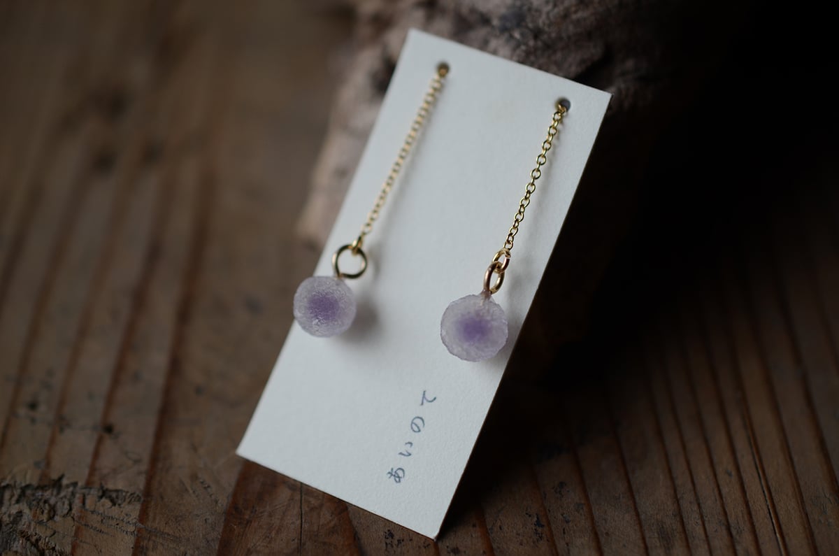 Grape agate/葡萄状瑪瑙 鉱物チェーンピアス | あいのて