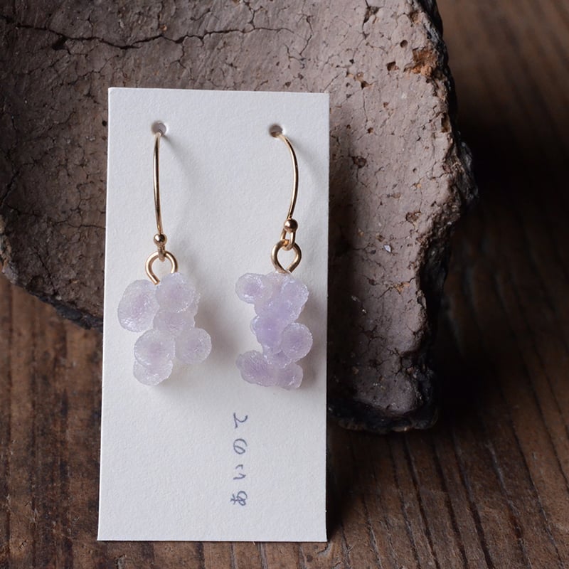 専用 A13 透明感グレープアゲートピアス Pierce / Petit Grape（large） - YUKI FUJISAWA online store