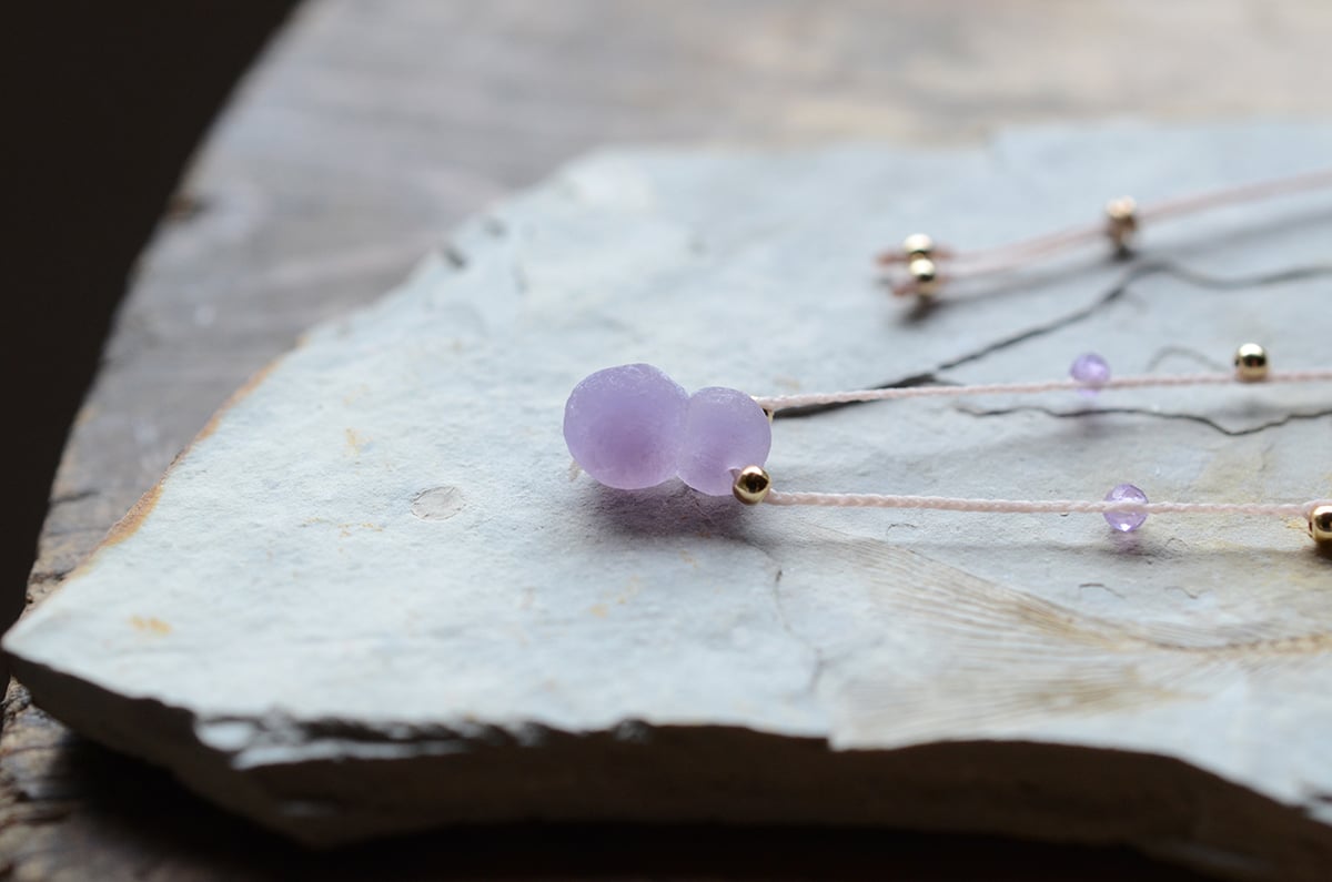 Grape agate/葡萄状瑪瑙/一粒の鉱物ネックレス | あいのて