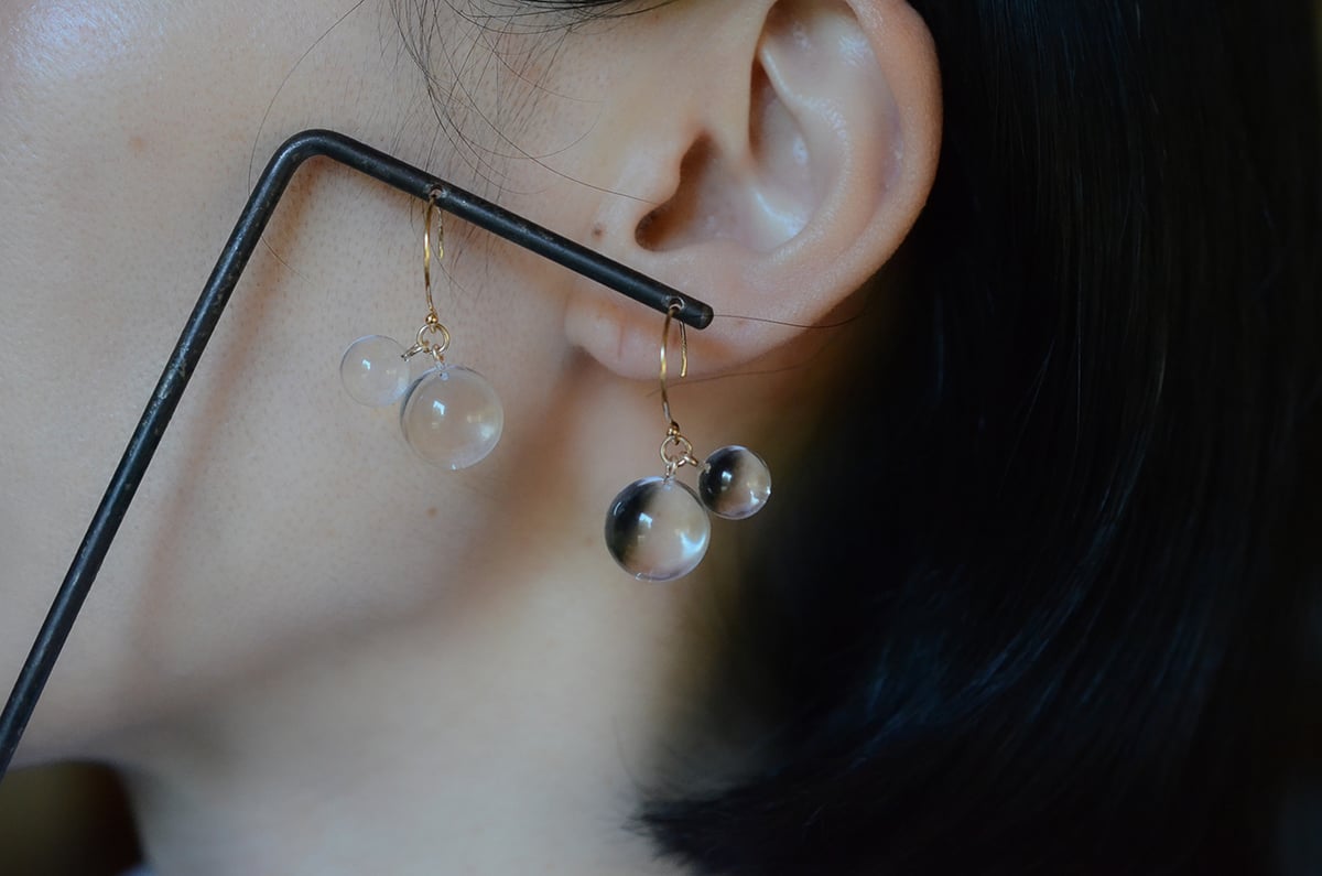 Quartz/ブラジル産水晶 サークルフックピアス | あいのて