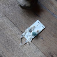 Fluorite/蛍石 自然染めシルクの耳飾り