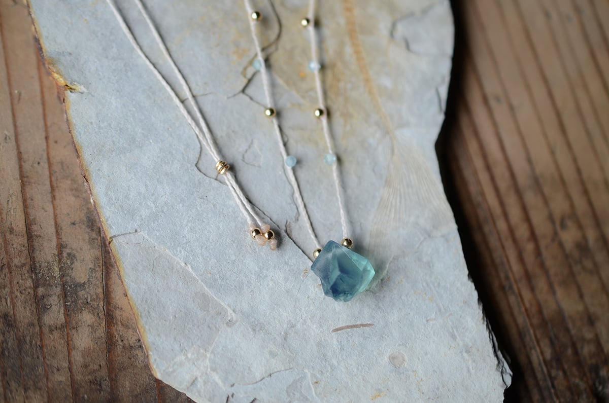 Diana Maria Mine Fluorite/蛍石/一粒の鉱物ネックレス | あいのて