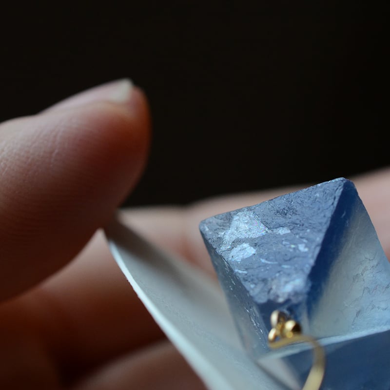 Blue Fluorite/蛍石 鉱物ピアス | あいのて