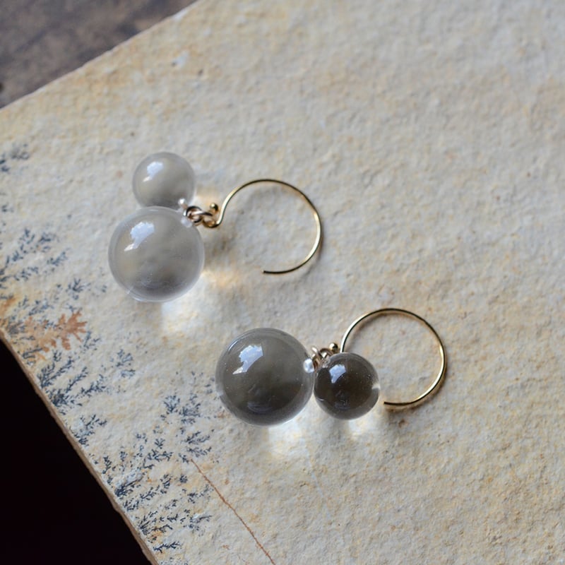 Quartz/ブラジル産水晶 サークルフックピアス | あいのて