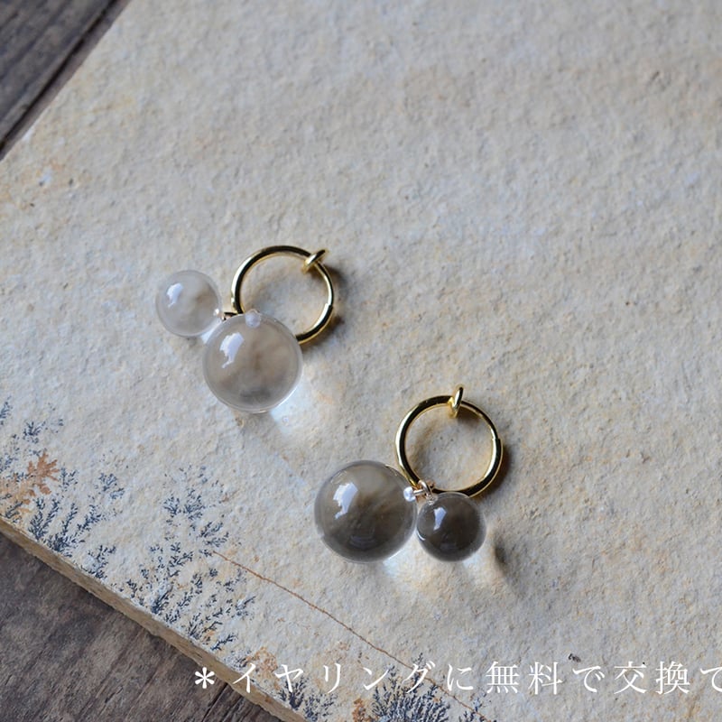 Quartz/ブラジル産水晶 サークルフックピアス | あいのて