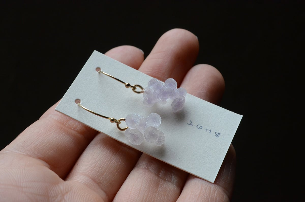 Grape agate/葡萄状瑪瑙 耳飾り | あいのて