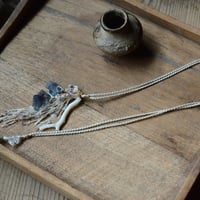 Fluorite＆Oil in Quartz/蛍石と石油入り水晶　自然染めシルク首飾り
