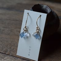 Blue Fluorite&Quartz/蛍石と水晶　鉱物の耳飾り １