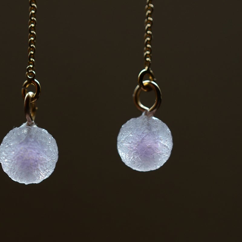 Grape agate/葡萄状瑪瑙 鉱物チェーンピアス | あいのて