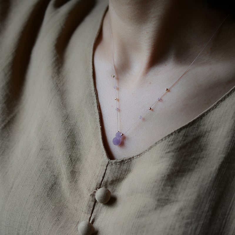 Grape agate/葡萄状瑪瑙/一粒の鉱物ネックレス | あいのて